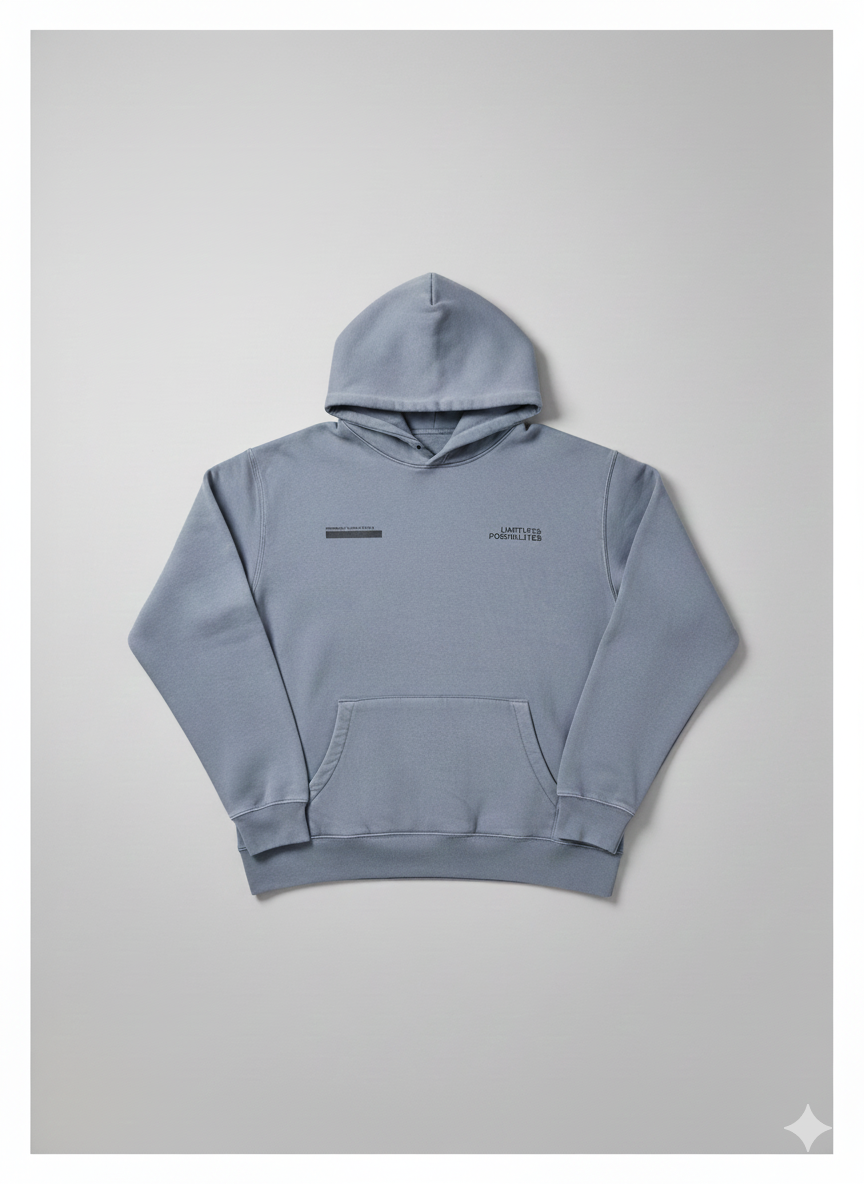 High-Performance Export Grade Hoodie - Dusty Blue