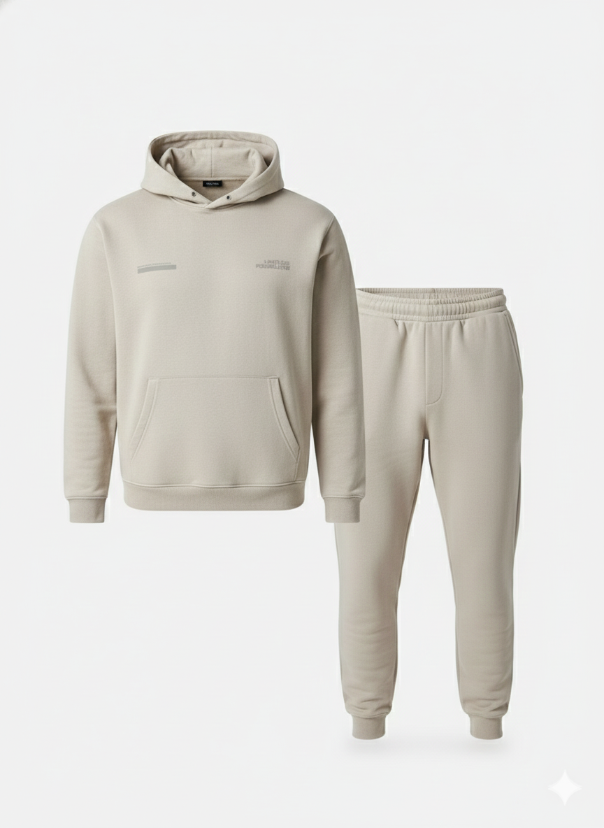 Export Quality "Down Shoulder" Heavyweight Fleece Tracksuit